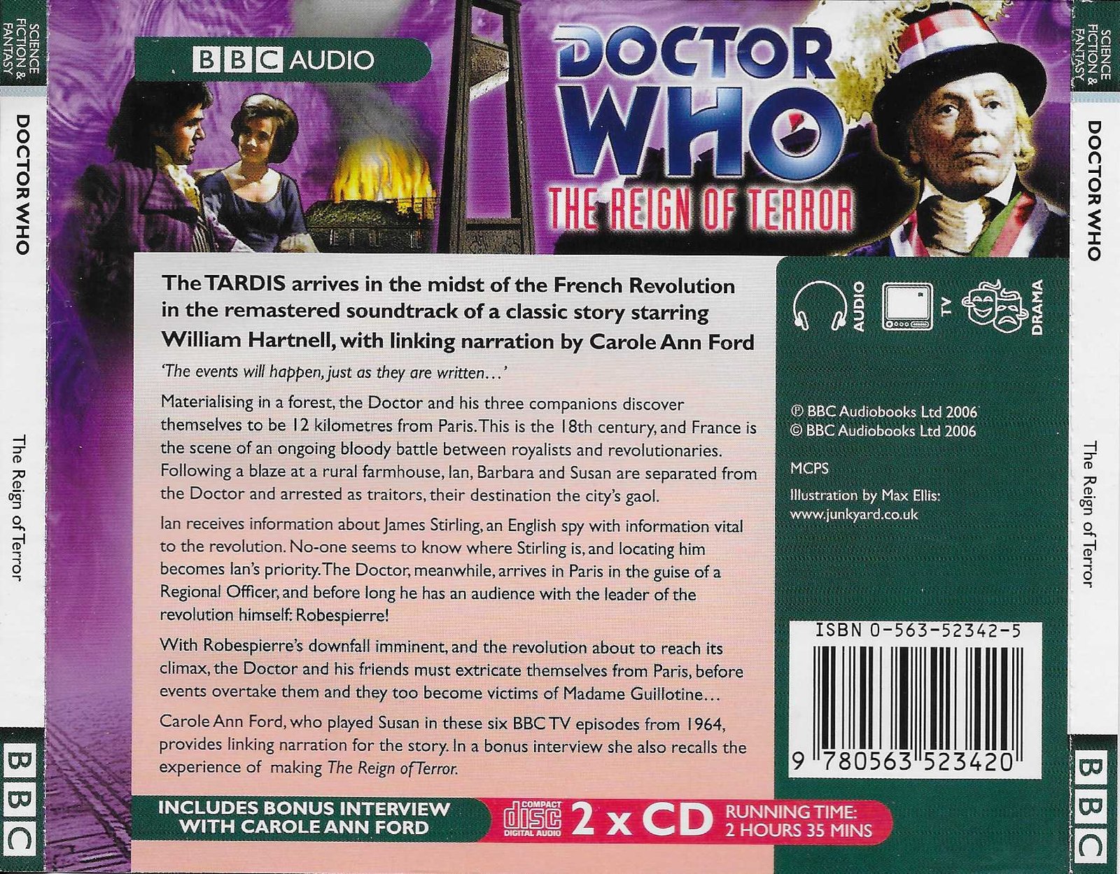 Picture of ISBN 0-563-52342-5 Doctor Who - The reign or terror by artist Dennis Spooner from the BBC records and Tapes library